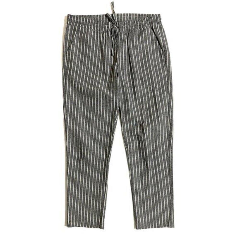 Kut from the Kloth Drawcord Pants Gray Striped casual trousers SZ 6 New